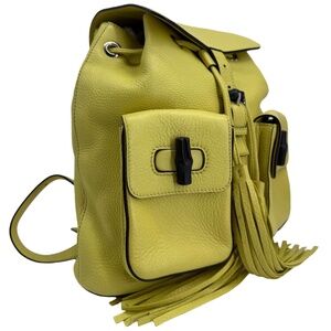 Gucci Cellarius Calfskin Medium Bamboo Backpack – Mimosa Flower